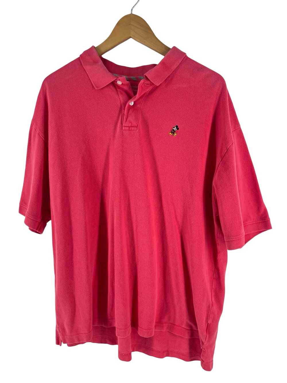 Disney Parks Mickey Mouse Polo Men’s XL Pink 100% Cotton Disneyland Disney World